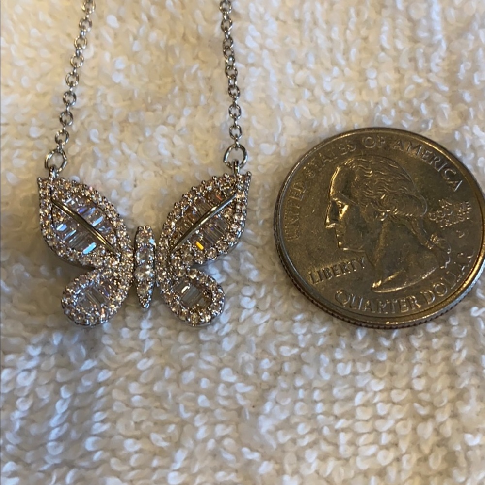 Bling Bling Butterfly Cubic Zirconia Necklace